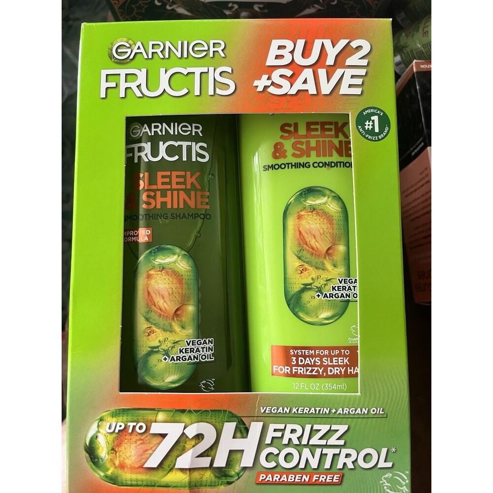 Garnier fructis shampoo and conditioner Sleek & Shine 12 FL Oz Each Bottle
